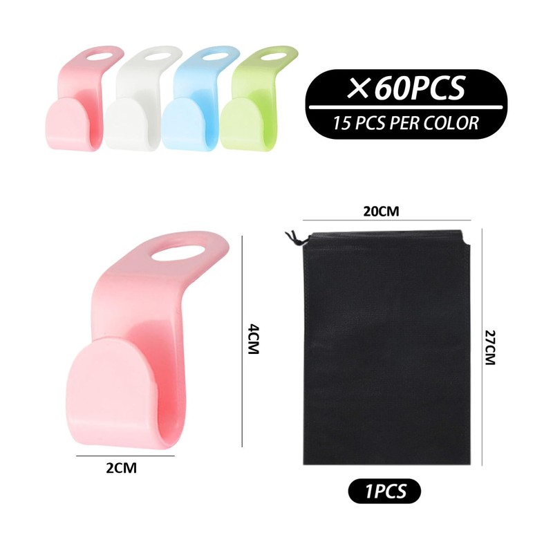 60-Piece Set Of Hanger Connection Hooks With 1 Storage Bag,