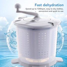 Portable Mini Washing Machine, 1200RPM Fast Dry Manual Hand Clothes Washer, Small Clothes Folding Washing Machine for Underwear Baby Clothes Socks (Nordic Grey)