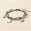 Fusamk Women’s Star Bracelet Stainless Steel Link Chain, Double Layer