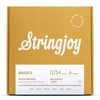 Stringjoy BB1254 Brights 80/20 Bronze Light Acoustic Guitar Strings, 12-54