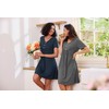 Crewhpo Women's Nightdress Short Sleeve Nightgown V Neck Nightshirt Comfy