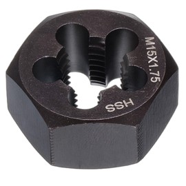 sourcing map Hex Threading Die M15 x 1.75 Metric Thread Right Hand High Speed Steel Rethreading Fixed Die Screw Cutting Tapping Repair Tool