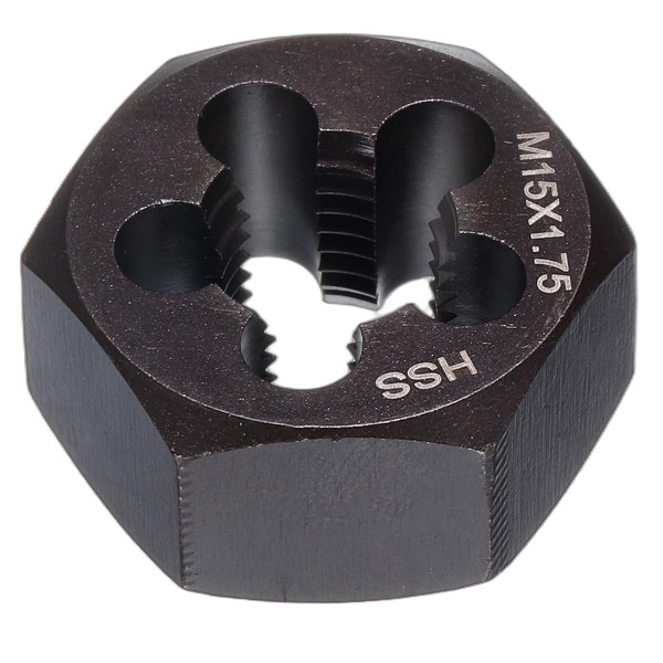 sourcing map Hex Threading Die M15 x 1.75 Metric Thread