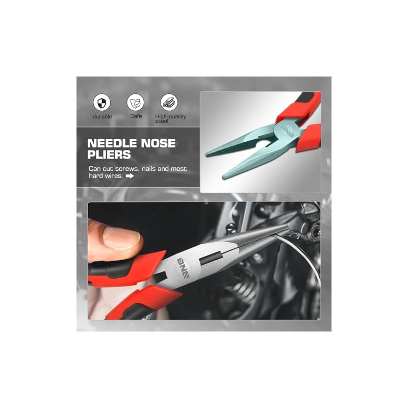 DNA Motoring Juego de Alicates 3 Piezas Linesman 6.5 Pulgadas