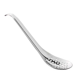 GeKLok Caviar Spoon, Egg Strainer, Spoon Filter, Stainless Steel Strainer Spoon for Cooking (Silver, 17 x 4 cm)