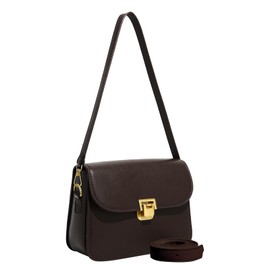 Women PU Leather Crossbody Bag Satchel Handbag Ladies Small Shoulder Bag Purse Black Evening Clutch with 3 Adjustable Straps(Brown)