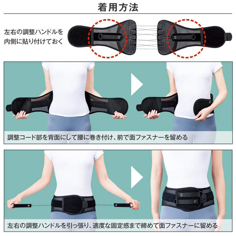 コモライフ ピーンと腰ベルト 大 (85~105cm) 腰 骨盤 サポーター 引き締め 水洗いOK メッシュ