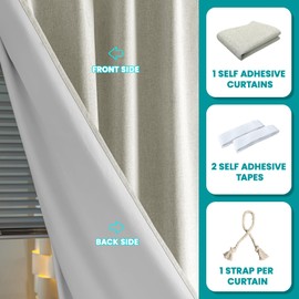 Sovtfides - Cortinas de puerta francesas 100% opacas, cortinas de oscurecimiento de la habitación, cortinas de ventana pequeña, con aislamiento térmico, persianas de puerta Tricia para ventanas de