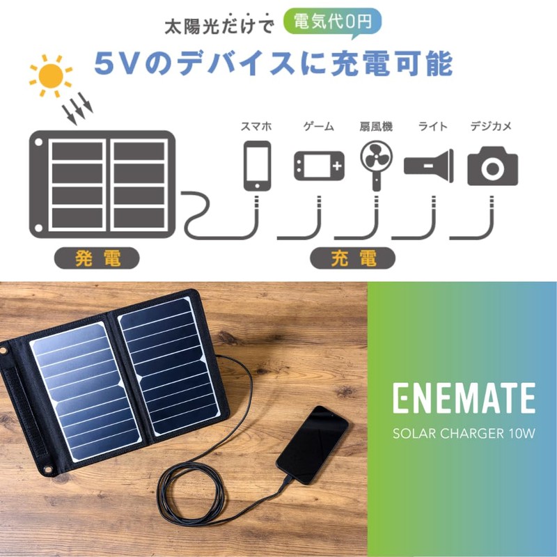 APIX INTL AEC-10W Solar Panel, Solar Charger, Foldable, Compact, Solar