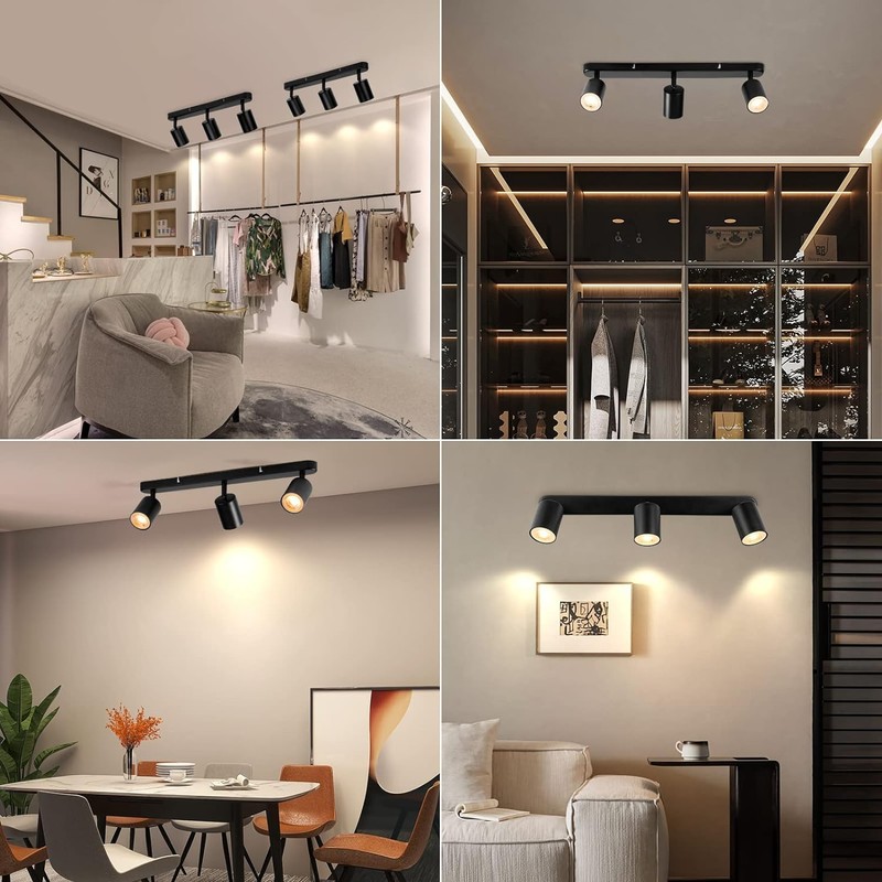 SGGSHENNAN Adjustable Spotlight Ceiling Light Fixture 3 Light Gu10 Track