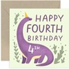 Old English Co. Happy 4th Birthday Card for Boy or