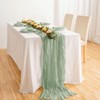 Cheese Cloth Table Runner, Sage Green, Muslin Table Runner, Wedding,