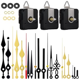 EMOON 3 Pcs High Torque Clock Mechanism Replacement Kit with 7 Different Pairs of Clock Hands Quartz Clock Movement Motor Parts for DIY Repair Parts Replacement (Total Shaft Length 7/8 in)