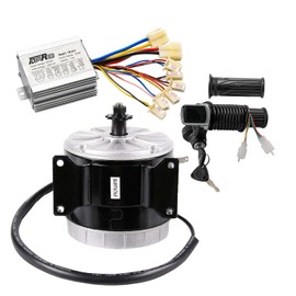 REBEKAMODS 24V Electric Scooter Motor 350W Brushed Electric Motor Compatible with E Scooter Drive Speed Control, Come with Speed Controller & Twist Throttle Grips