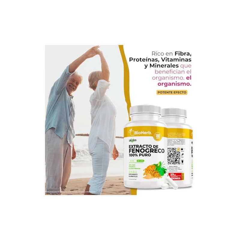 BioHerb® | Fenogreco 100% Puro Extracto Orgánico de Alta Concentración,