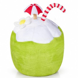 Funny Coconut Golf Driver Headcover, Tropical Plush Drink Golf Club Cover for 460cc Drivers, Knit Sock Protection, Novelty Golf Accessory Gift for Men Women Golfers