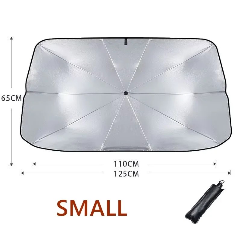 Retractable Car Windshield Sunshade for Parking – Titanium-Coated Heat Shield