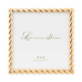 Lawrence Frames Rope Design Metal Frame, 4x4, Gold
