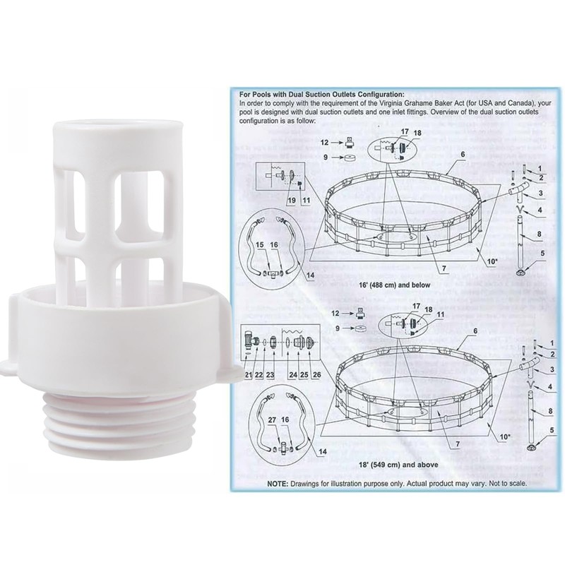 Pool Drain Connector 10184 Hose Adapter Suitable for Intex Round