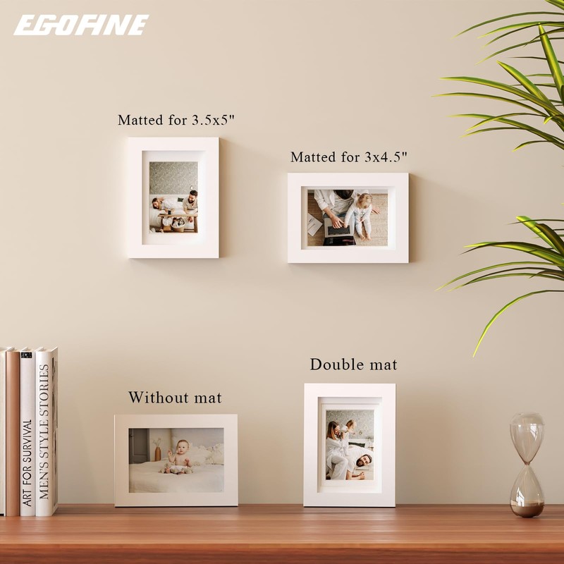 Egofine 4x6 Picture Frames Set of 4, Made of Solid