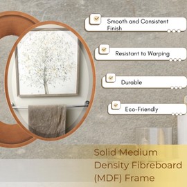 19.1 x 25.1 Gold Oval Mirror Beveled Wood Frame - Vertical & Horizontal Wall Hanging - High Glass - Bathroom Mirror for Over Sink, Home Decor, Vanity, Bedroom, Living Room, Entryway (Sunset Gold)