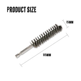 Pack of 2 Wire Brush Drill, Round Wire Brush, Steel Wire Diameter 15 mm for Metal and Stone Pipe Brush, Wire Brush for Drilling Machine, Stainless Steel Hole Brush for Polishing Grinding Hammer Drills
