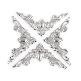 40Pcs Antique Metal Box Book Scrapbooking Albums Menus Corner Protectors Book Corner Cover Decorative Cover 1.65 x 1.65 x2.24 inch (40 Pcs, White)