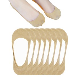 Ocvdar Ultra Low Cut No Show Liner Socks Women Cotton Non Slip Footies Hidden Invisible for Flats Lofers 4/6 Pairs (US, Numeric, 5, 8, Regular, Regular, 4 Pairs Nude)