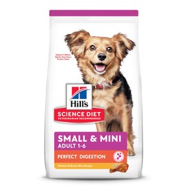 Hill's Science Diet Perfect Digestion, Adult 1-6, Small & Mini Breeds Digestive Support, Dry Dog Food, Chicken & Brown Rice, 3.5 lb Bag