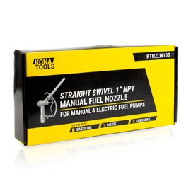 KONA TOOLS KTNZLW100 1 inch NPT Nozzle, Manual Straight Fuel Nozzle with Swivel, (Works with Manual & Electric Pump) Up to 15 GPM, Max 50-PSI, 1" NPT Fuel Nozzle