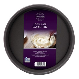 Prochef 8-inch Teflon Shallow Loose Base Cake Tin, Graphite
