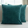 Encasa Homes Chenille Cushion Covers, Set of 2, Azure Blue,