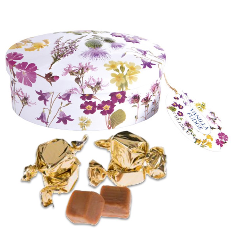 Gardiners of Scotland Handmade Fudge 120g Oval Tin, Scottish Wildflowers