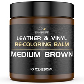 Leather Recoloring Balm,10oz Leather Color Restorer Leather Repair kit for Furniture Car Leather Scratch Remover, Leather Scratch Repair for Furniture (Medium Brown, 10OZ leather recoloring balm)