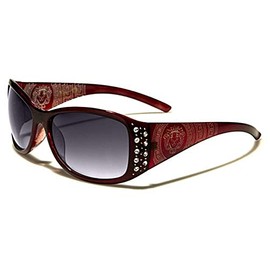 Kleo Polarized Womens Sunglasses Diamante Decoration - Black, Brown, Red, White (Red)
