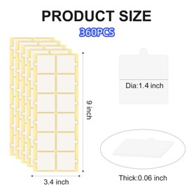 Hasefam 360Pcs Double Sided Tape for Acoustic Foam Panels, Removable Mounting Tape Wall Strong Adhesive Sound proofing Transparent Putty Clear Sticker Heavy Duty 1.4inch Squares