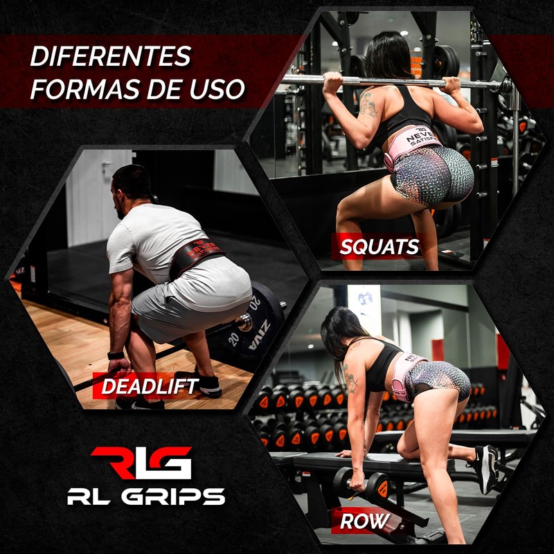 RL Grips® Leather Gym Belt - Padded Leather Lumbar Support