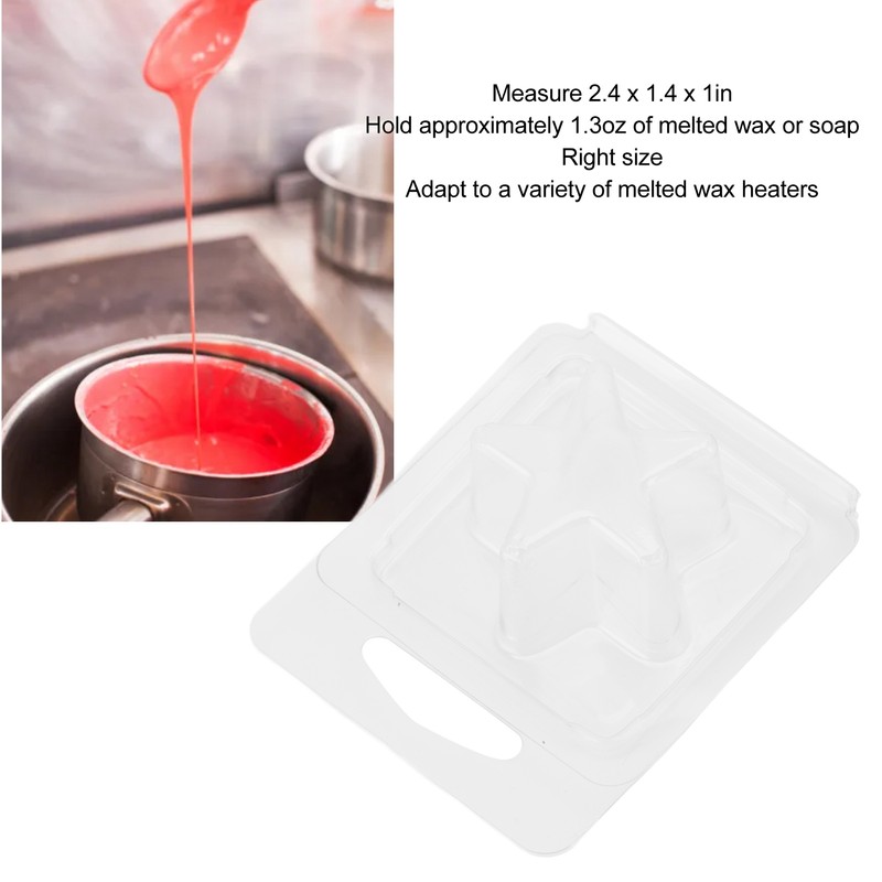 100 Packs Wax Melt Clamshell Molds Containers Clear Empty Plastic