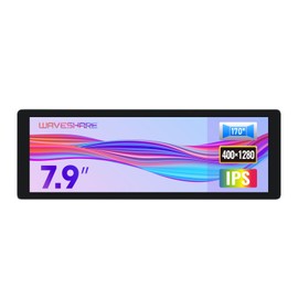 Waveshare 7.9 inch IPS Display, 400 x 1280, Toughened Glass Panel, HDMI Interface, with Hi-Fi Speaker, Collapsible Stand & Metal Case, Compatible with Raspberry Pi/Jetson Nano/Core3566/PC (Without