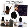 BIUDECO Elastic Mesh Ponytail Hair Extensions Grey Coverage Curly Women's