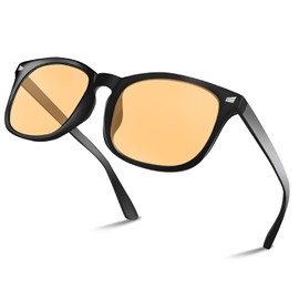 NZKNP Blue Light Blocking Glasses Gaming Blue Light Computer Glasses Black Frame with Orange Lens for Men Fashion Game Reading TV Use