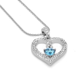 TRYNDI March Birthstone Necklace for Women - Infinity Aquamarine Necklace, Jewelry Gift for Wife, Mom, Daughter - Mother’s Day, Valentine’s, Anniversary, Christmas, Birthday Gift for Her (03.March (Aquamarine))