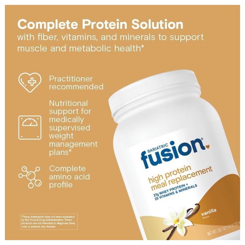 Bariatric Fusion Vanilla Meal Replacement Protein 21 Serving Tub for