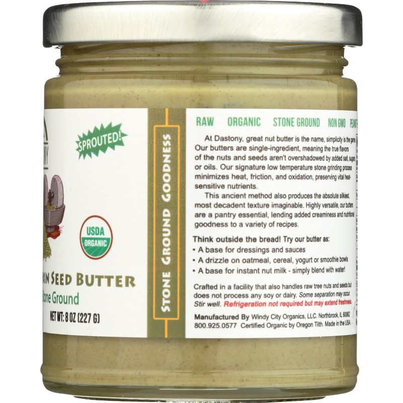 Dastony, Pumpkin Butter Sprouted Organic, 8 Ounce