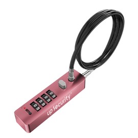 UP Security Bike Lock Cable 23.6" for Bicycle Scooter, Portable Combination Cable Lock for Luggage Suitcase Backpack Travel Safe, Combo Chain Padlock, for Refrigerator, Cabinet, Outdoor Fence, Locker