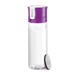 Brita Water Filter Bottle with 2 Fill&Go Cartridges, 20.3 fl oz (600 ml), Purple