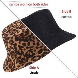 Joylife Animal Print Bucket Hat Novelty Pattern Sun Hats Reversible Packable Fishing Cap for Women, Men, Brown