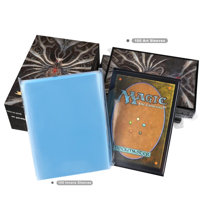 Katomula 100 PCS MTG Card Sleeves with 100 PCS Perfect