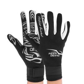 2MM Neoprene Diving Gloves Keep Warm Anti-Slip Scuba Gloves Wetsuit Gloves for Adult Swimming Scuba Snorkeling(S-black)