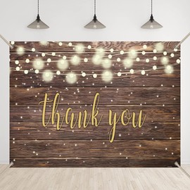 Bellicremas Rustic Wood Thank You Backdrop Lights Happy Retirement Background Gold Thank You for All You Do Thanks to Staff Teachers National Nurse’s Day Banner with Copper Grommets
